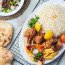 Hähnchen-Kabob-Teller